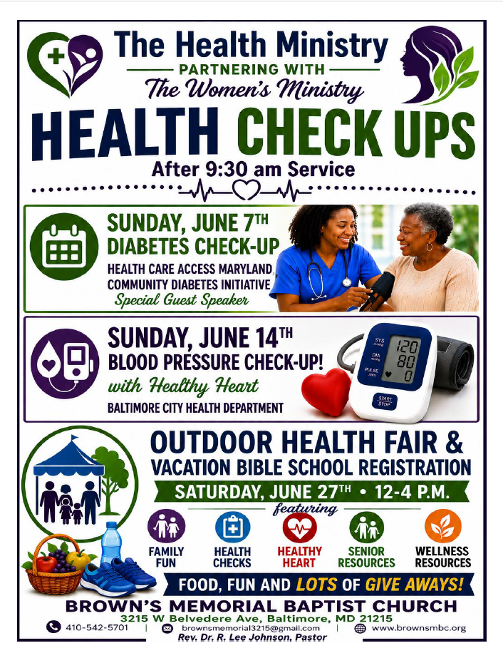 Health Check Ups – June 7, 14, 27, 2026