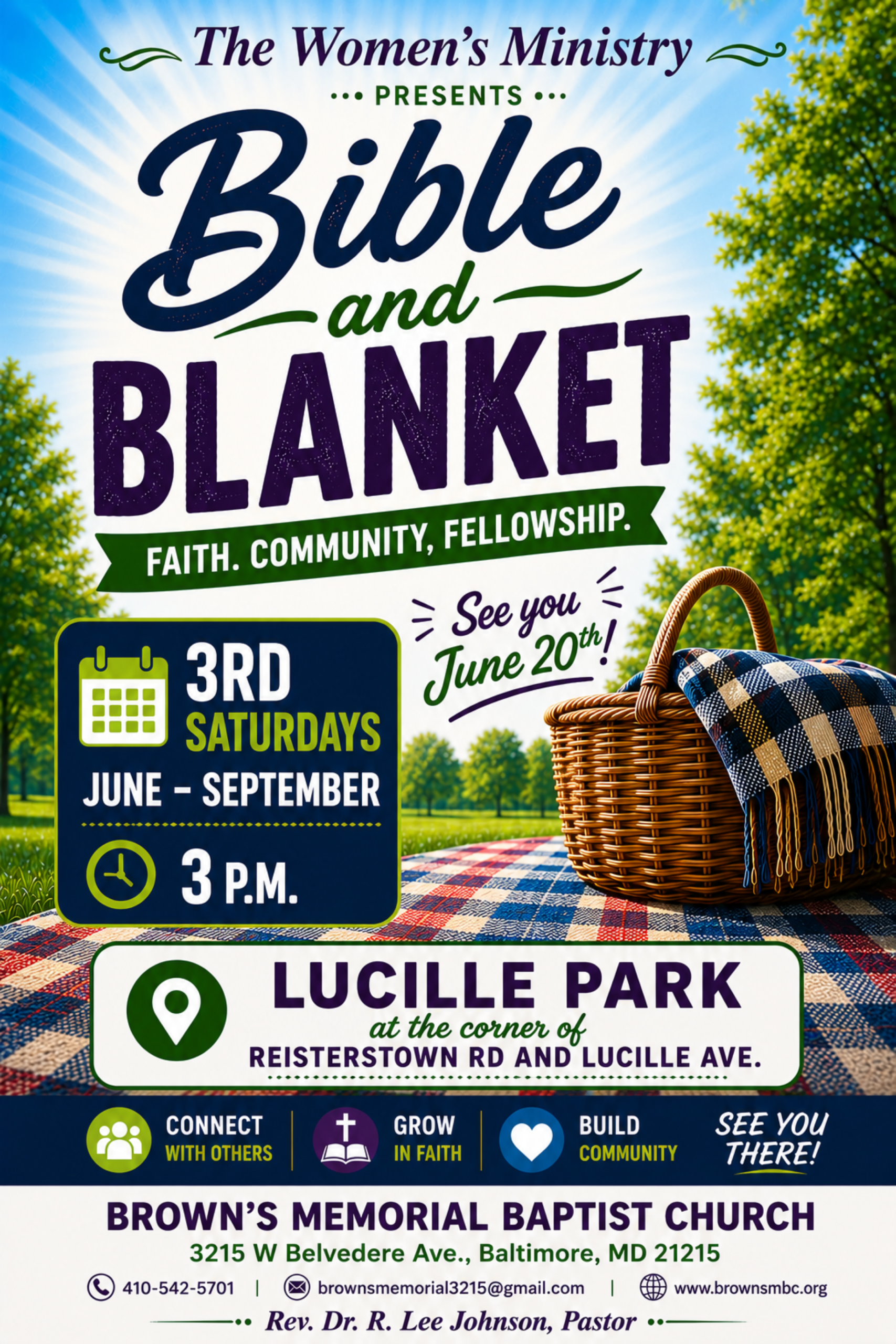 Bible and Blanket. June – Sept. 2026